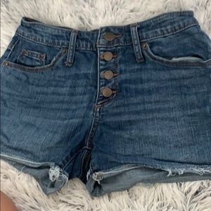 waisted jean shorts